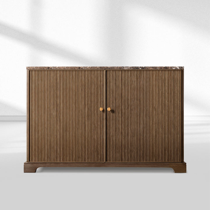 Ganvieve Emperador Reeded Double-Door Sideboard