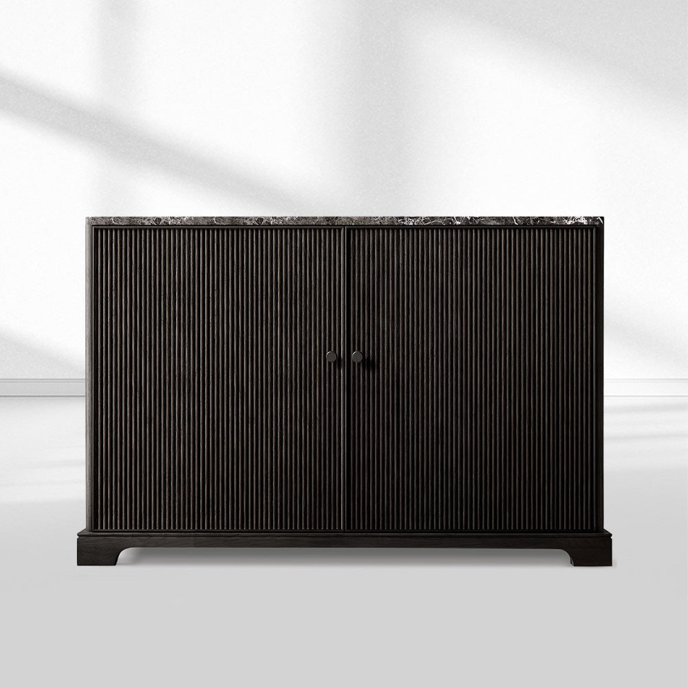 Ganvieve Emperador Reeded Double-Door Sideboard