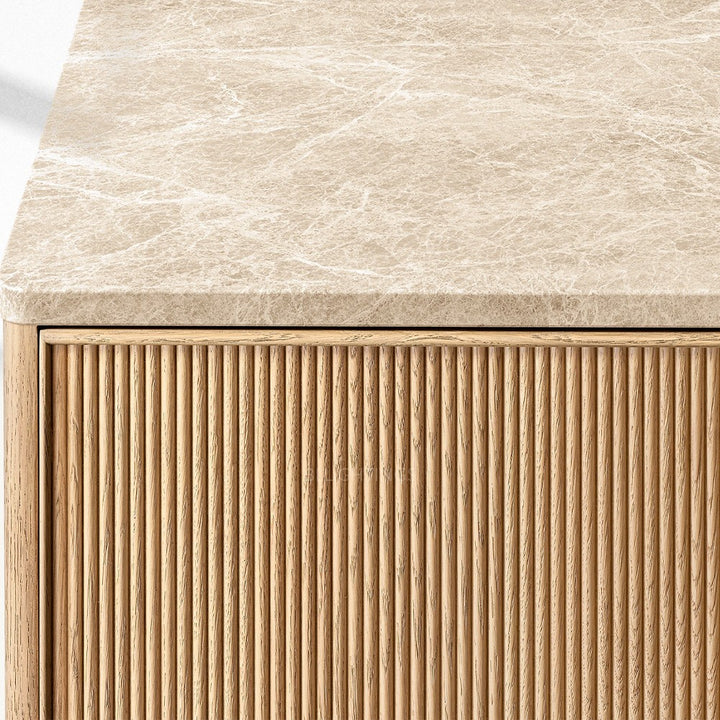 Ganvieve Emperador Reeded Double-Door Sideboard