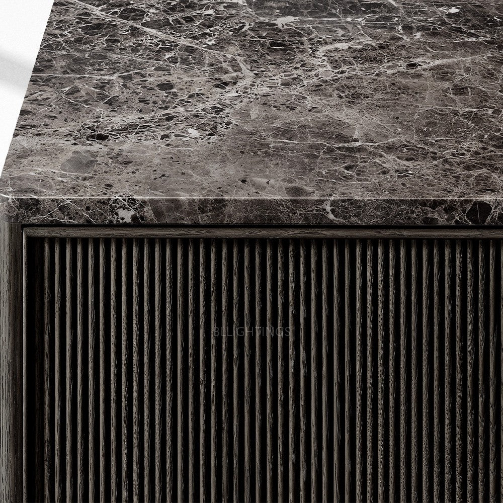 Ganvieve Emperador Reeded Double-Door Sideboard