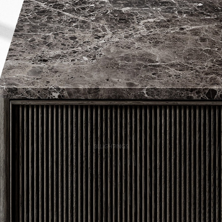 Ganvieve Emperador Reeded Double-Door Sideboard