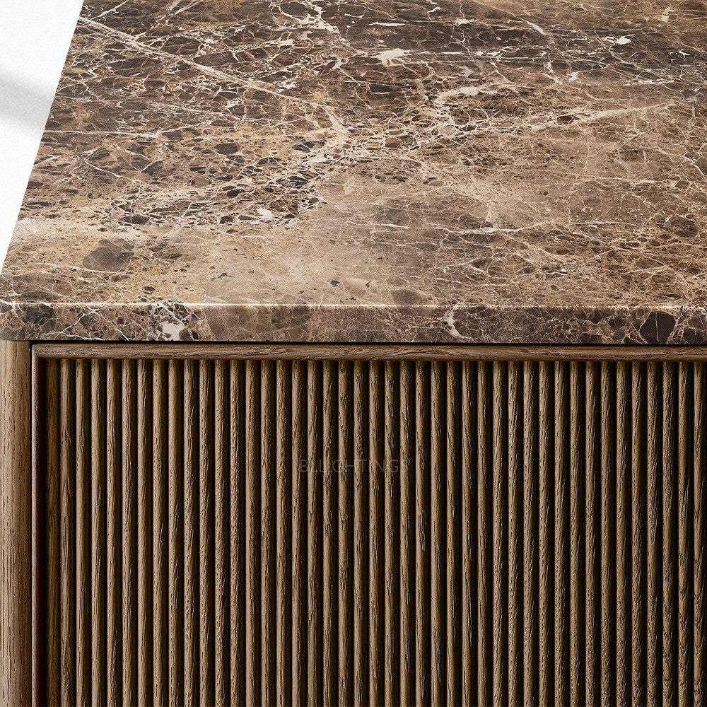 Ganvieve Emperador Reeded Double-Door Sideboard