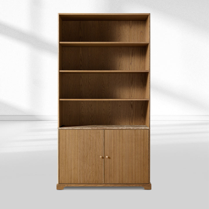 Ganvieve Emperador Reeded Sideboard & Hutch