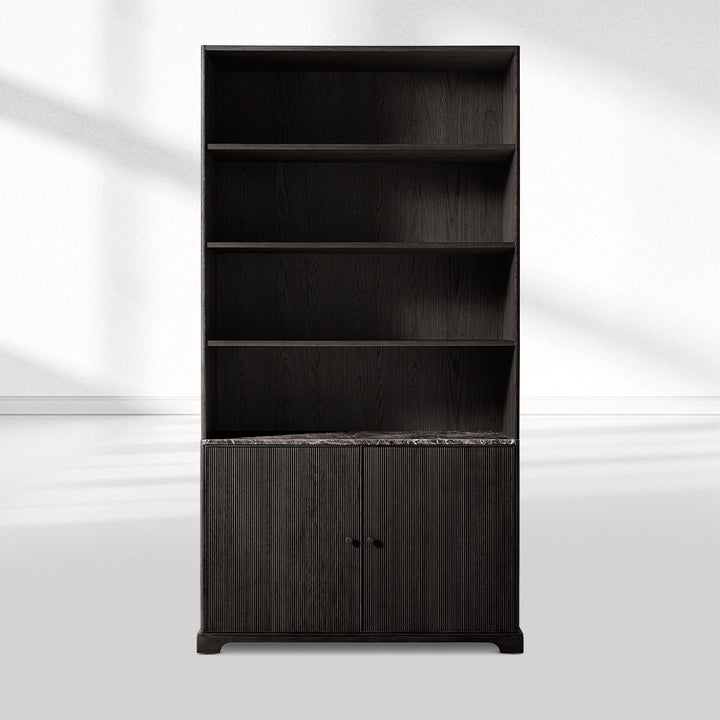 Ganvieve Emperador Reeded Sideboard & Hutch