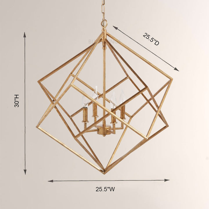 Geosu Metal Four-Light Chandelier 30"