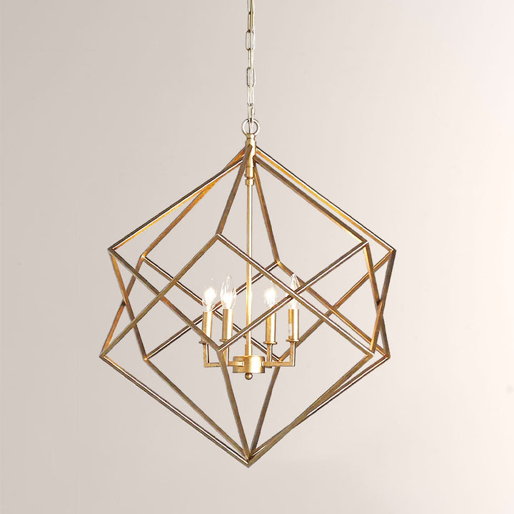 Geosu Metal Four-Light Chandelier 30"
