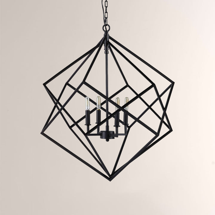 Geosu Metal Four-Light Chandelier 30"