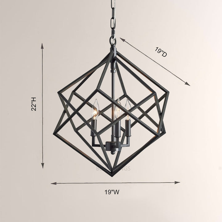 Geosu Metal Three-Light Pendant