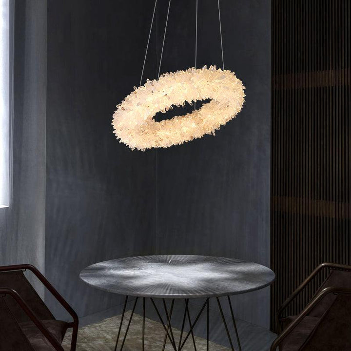 Gina Rock Crystal Round Modern Chandelier
