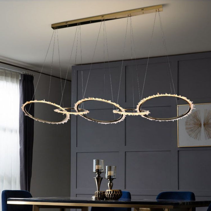 Gina Modern Living Room Crystal 5 Ring Chandelier