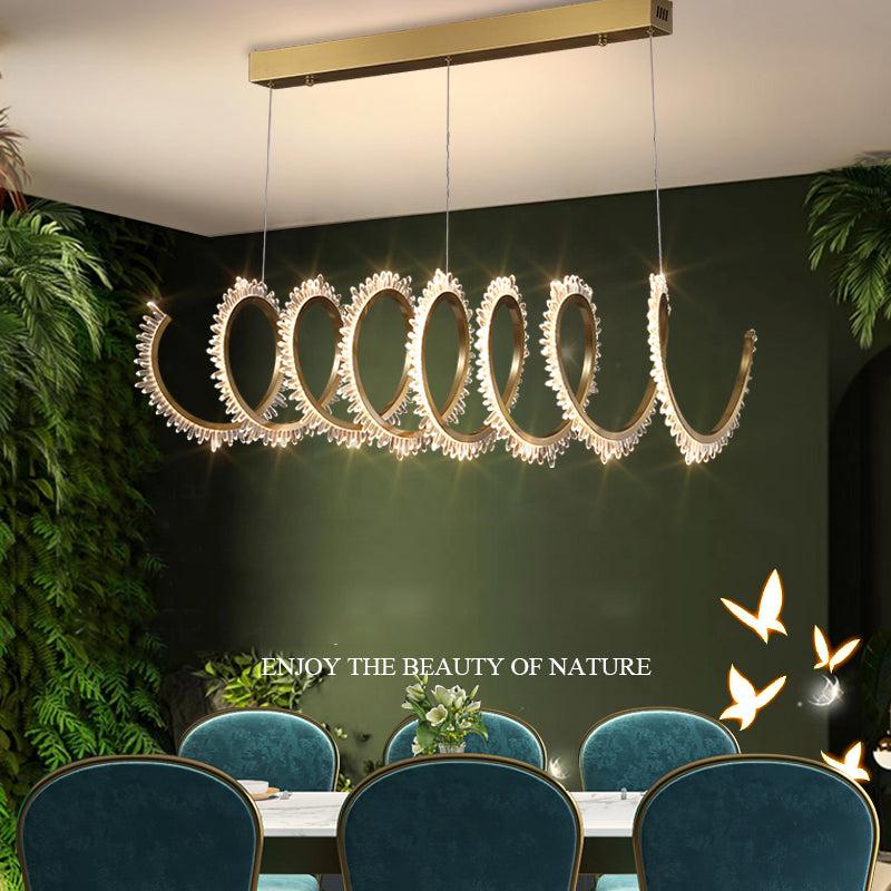 Gina Modern Spiral Crystal Chandelier for Dining Room