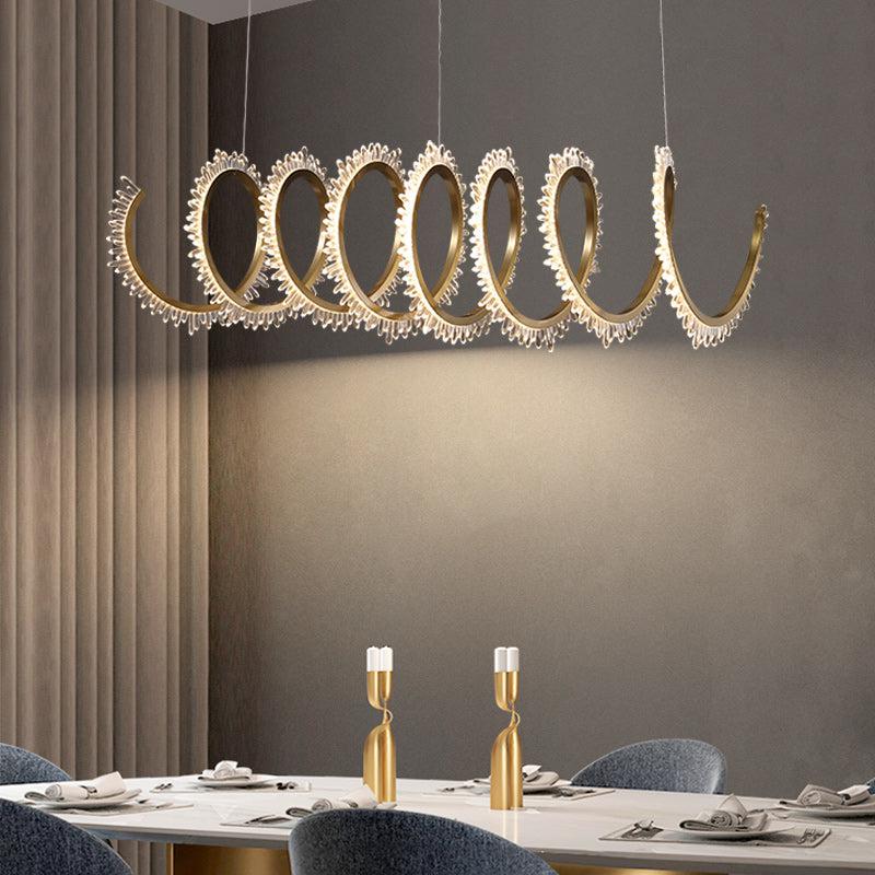 Gina Modern Spiral Crystal Chandelier for Dining Room