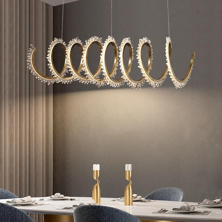 Gina Modern Spiral Crystal Chandelier for Dining Room