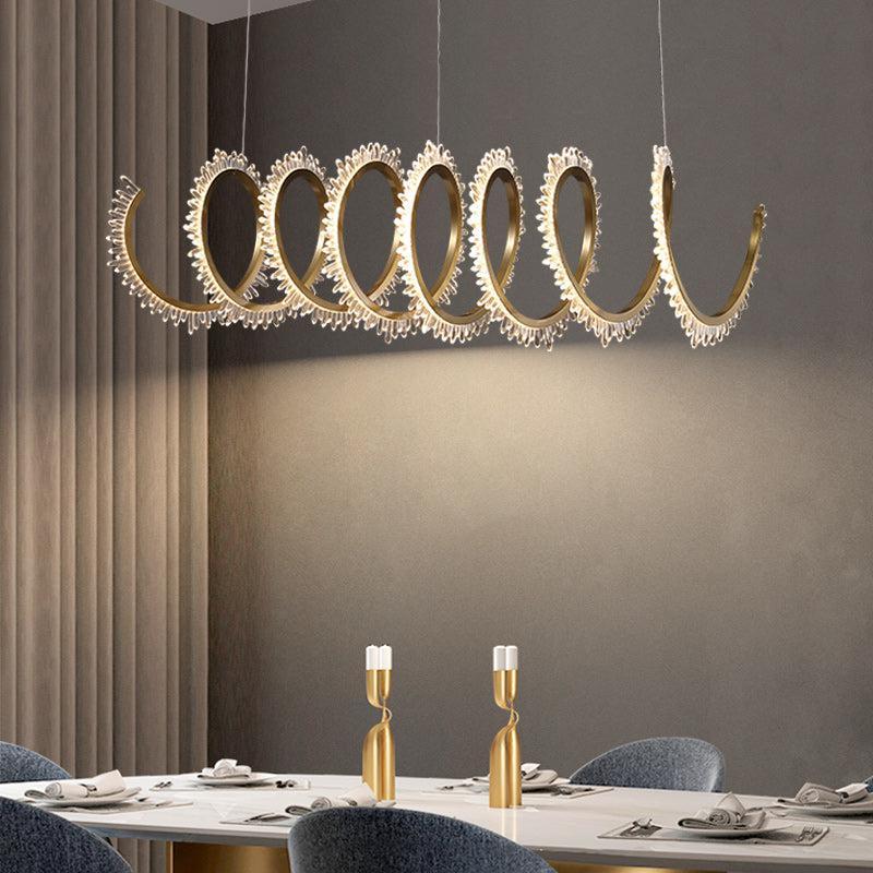 Gina Modern Spiral Crystal Chandelier for Dining Room