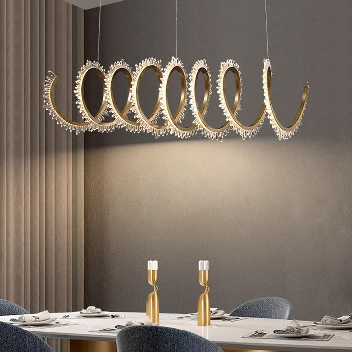 Gina Modern Spiral Crystal Chandelier for Dining Room