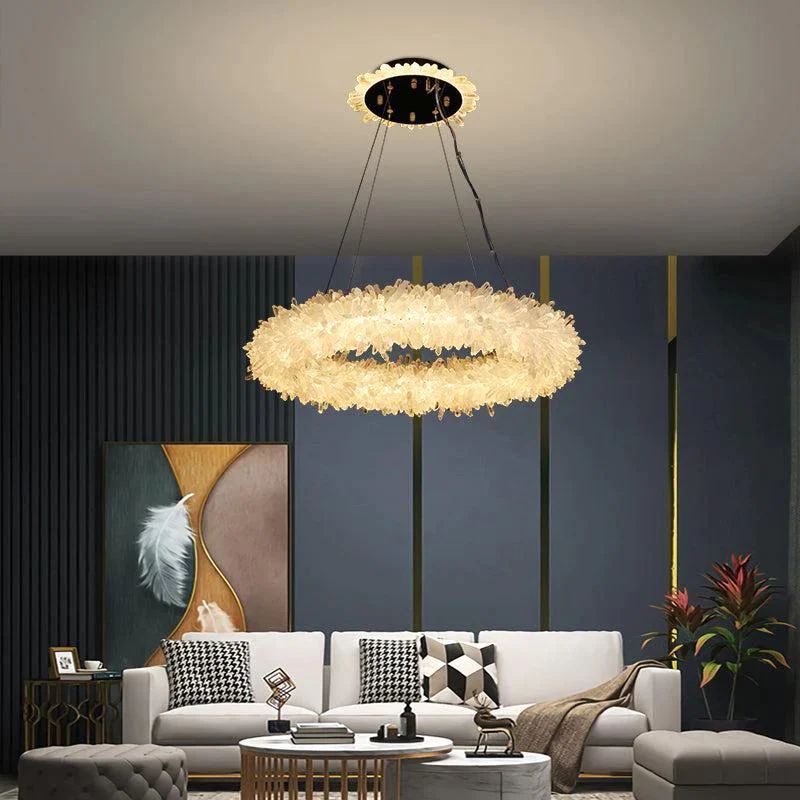 Gina Rock Crystal Halo Modern Chandelier