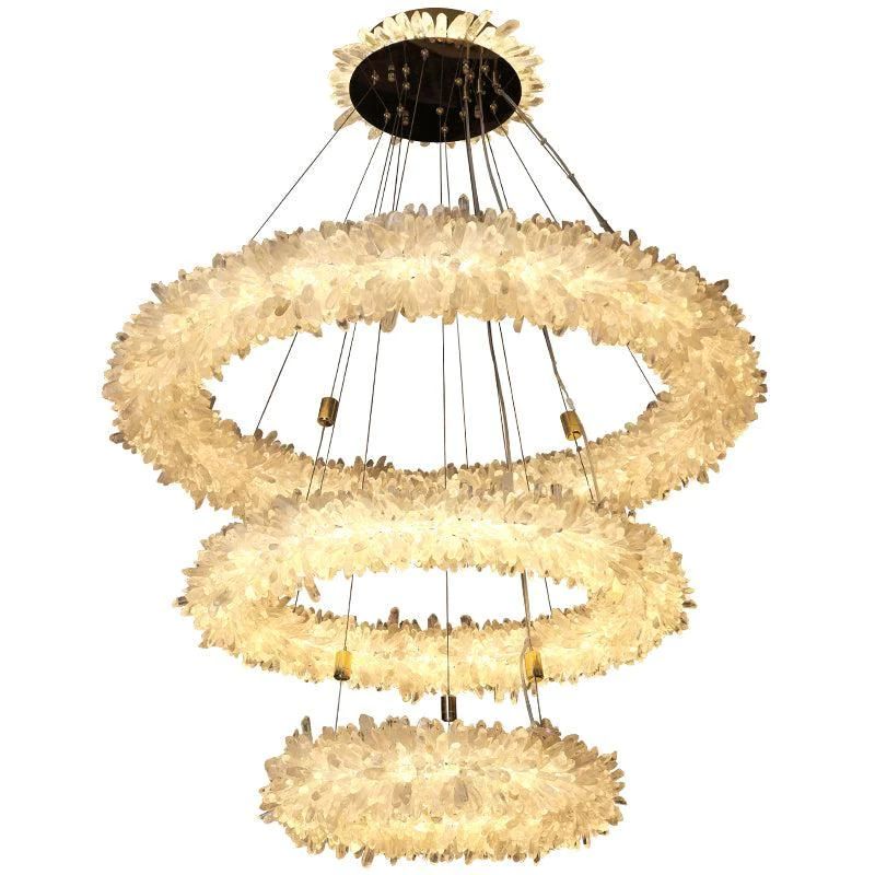 Gina Rock Crystal Halo Modern Chandelier