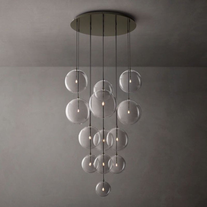 Glass Globe Mobile Cluster  Living Room Chandelier 44"