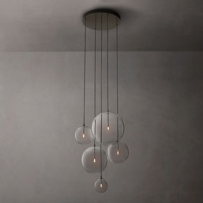 Glass Globe Mobile Cluster  Bed Room Chandelier 28"