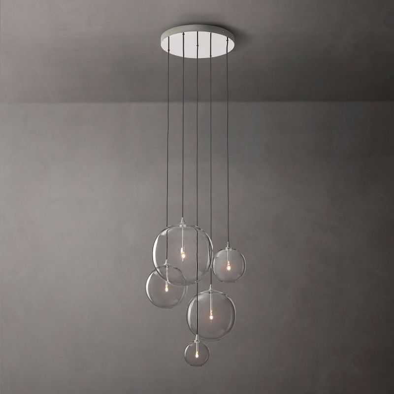 Glass Globe Mobile Cluster  Bed Room Chandelier 28"