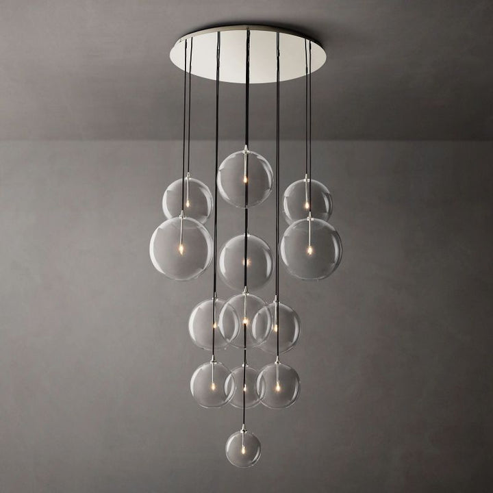 Glass Globe Mobile Cluster  Living Room Chandelier 44"