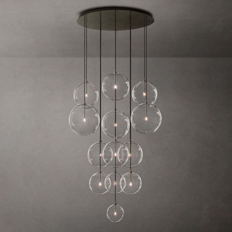 Glass Globe Mobile Cluster  Living Room Chandelier 44"