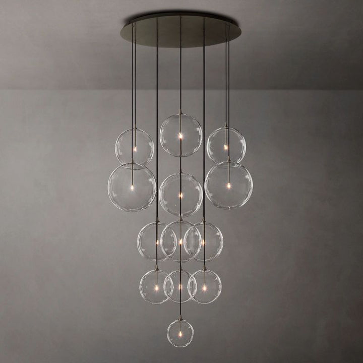 Glass Globe Mobile Cluster  Living Room Chandelier 44"