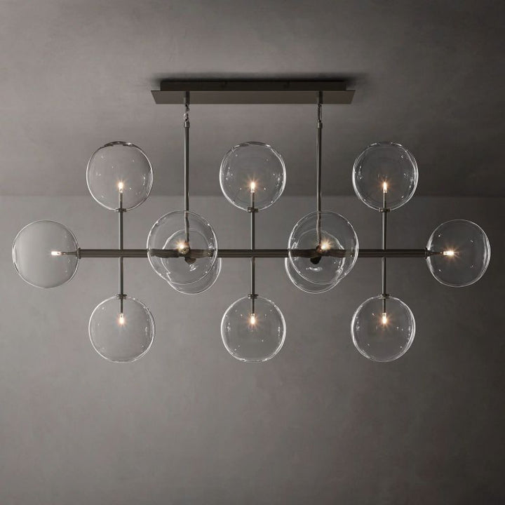Glass Globe Mobile Linear  Living Room Chandelier 58"