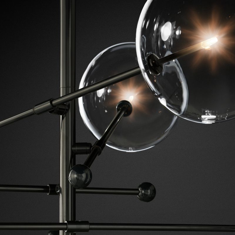 Glass Globe Mobile Six-arm  Living Room Chandelier 55"