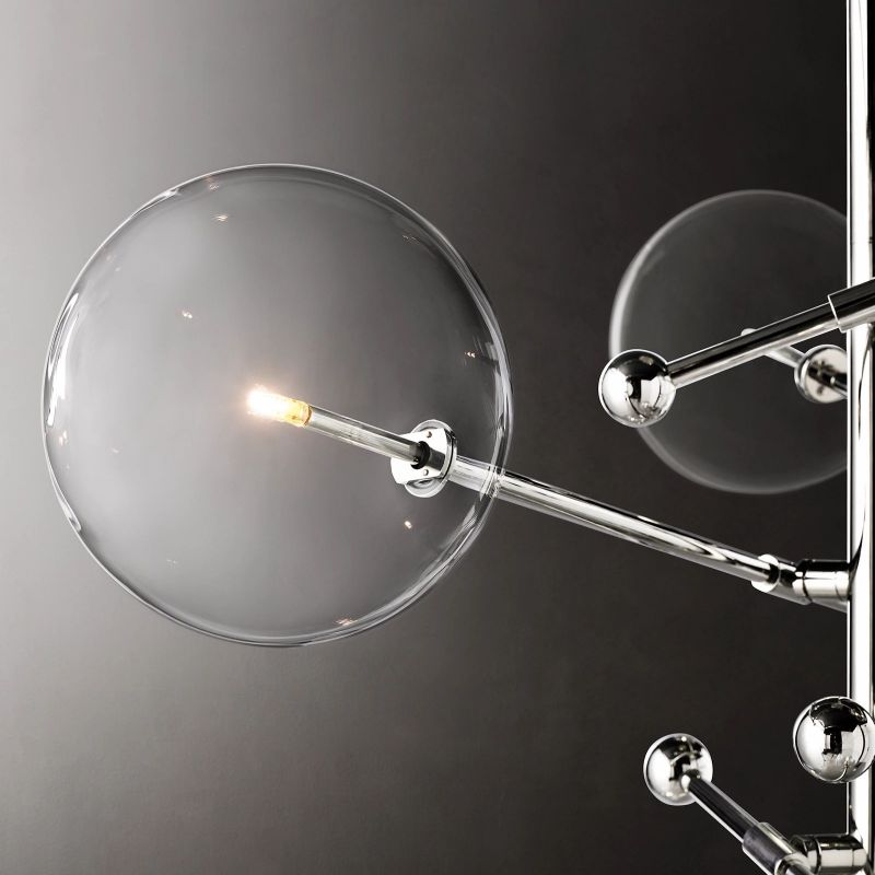 Glass Globe Mobile Six-arm  Living Room Chandelier 55"