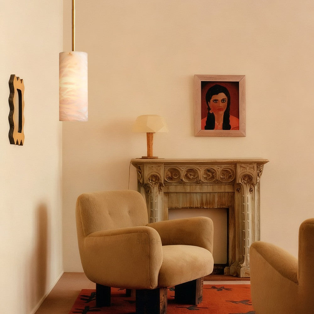 Hannia Alabaster Cylinder Pendant