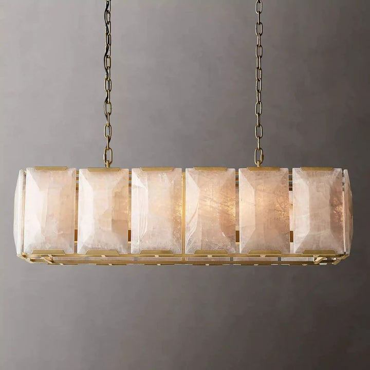 Harlou Alabaster Rectangular Dining Room Chandelier 42"