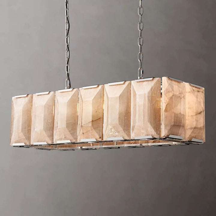 Harlou Alabaster Rectangular Dining Room Chandelier 42"