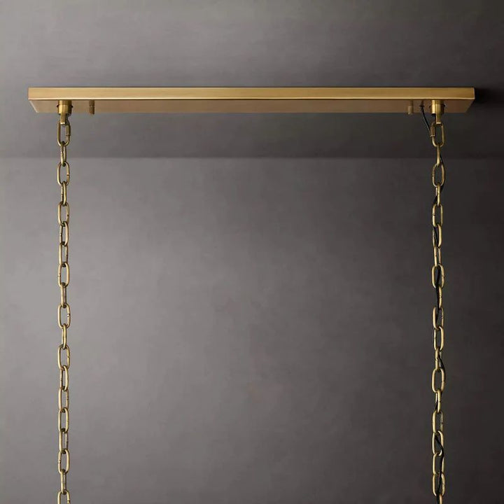 Paula Alabaster Rectangular  Dining Room Chandelier 62"