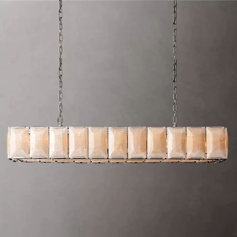 Harlou Alabaster Rectangular Chandelier 74"