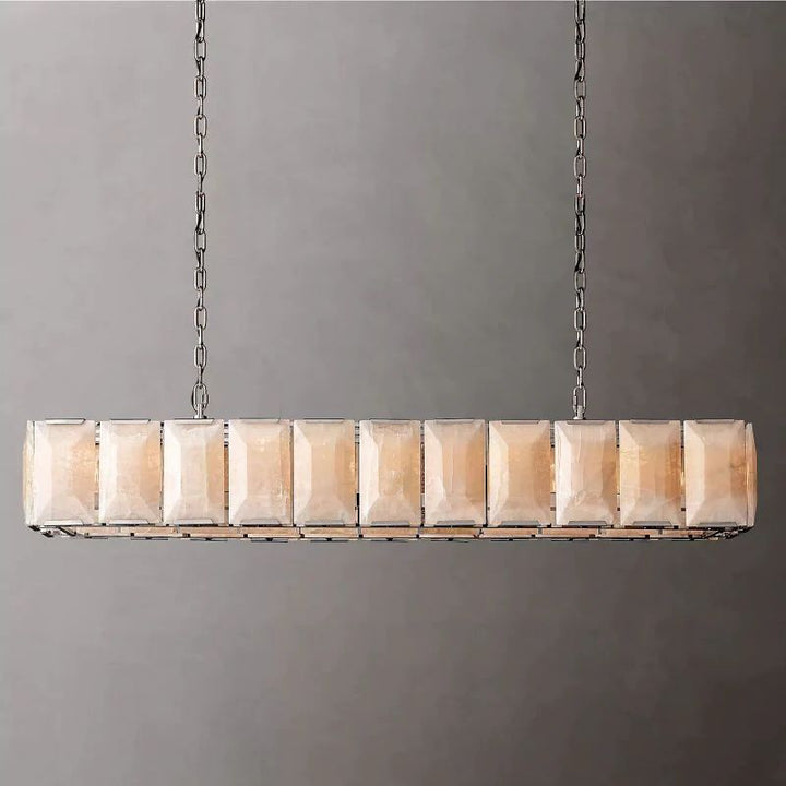 Harlou Alabaster Rectangular Chandelier 74"