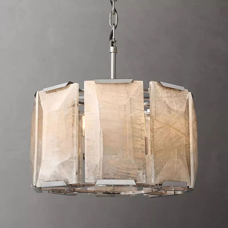 Harlou Alabaster Dining Room Round Chandelier 19"