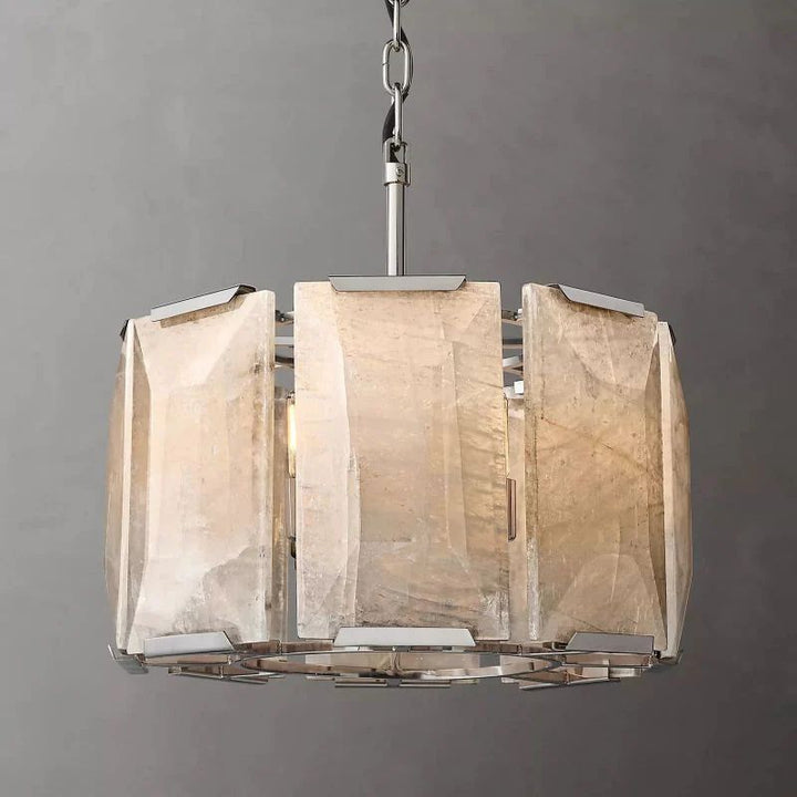 Harlou Alabaster Dining Room Round Chandelier 19"