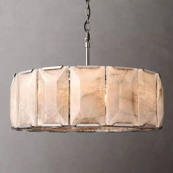 Harlou Alabaster Round Chandelier 31"