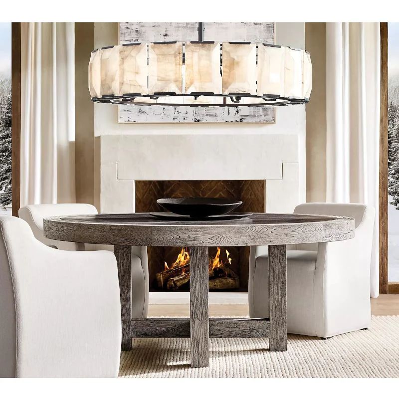 Harlou Alabaster Round Chandelier 31"