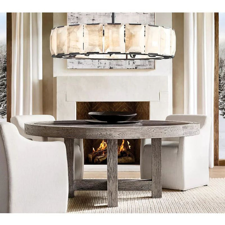 Harlou Alabaster Round Chandelier 31"