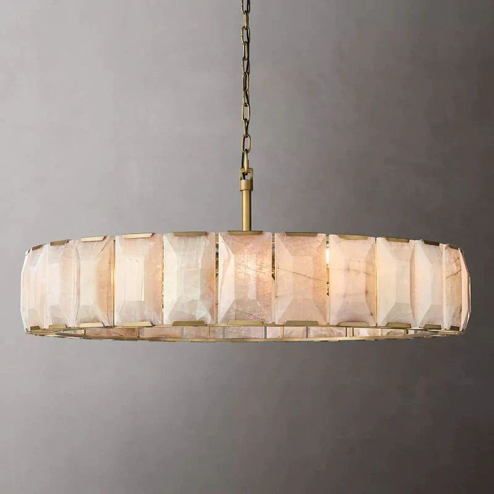 Harlou Alabaster Round Dining Room Chandelier 60"