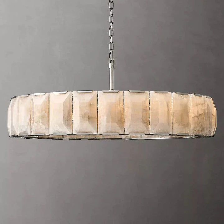 Harlou Alabaster Round Dining Room Chandelier 60"