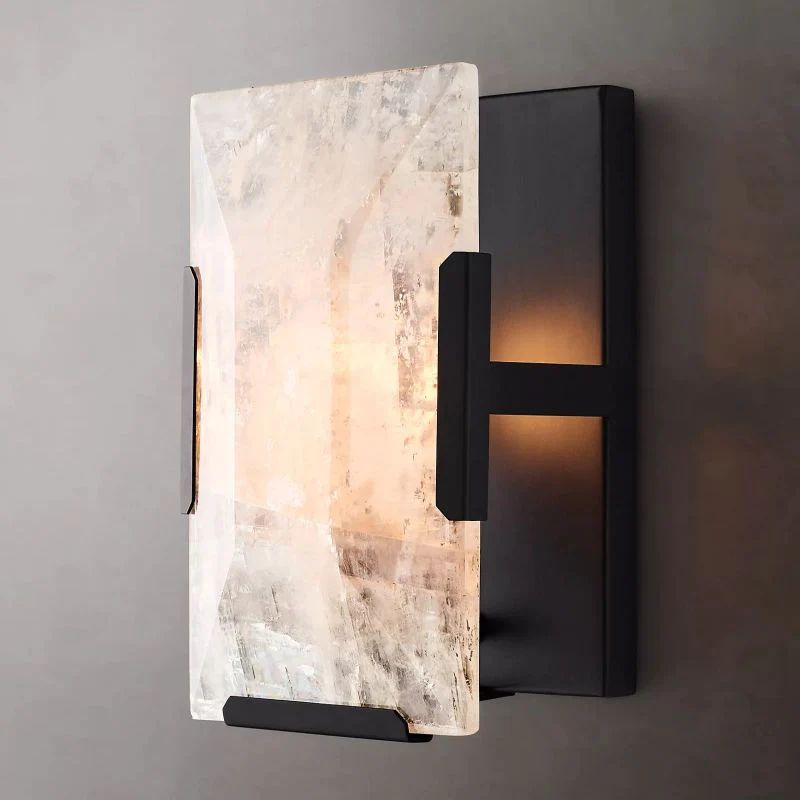 Harlou Alabaster Short Bedroom Wall Sconce