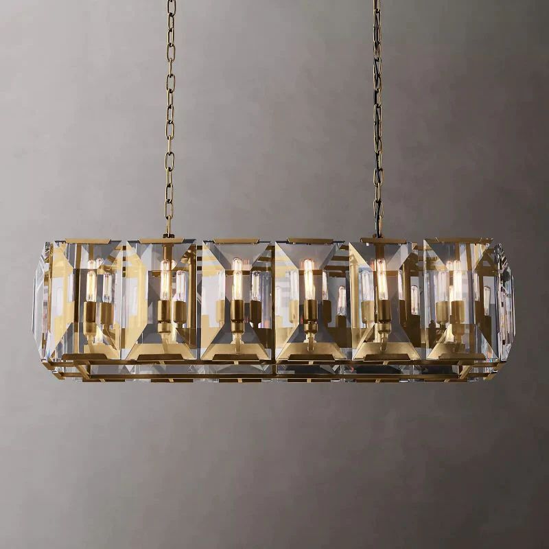 Harlou Crystal Rectangular Dining Room Chandelier 42"