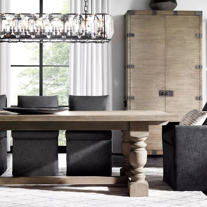 Harlou Crystal Rectangular Dining Room Chandelier 42"