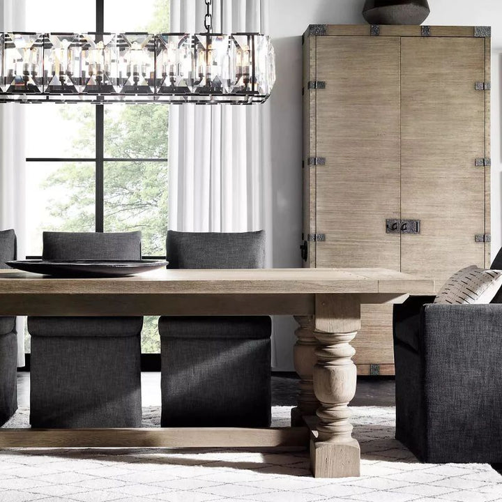 Harlou Crystal Rectangular Dining Room Chandelier 42"