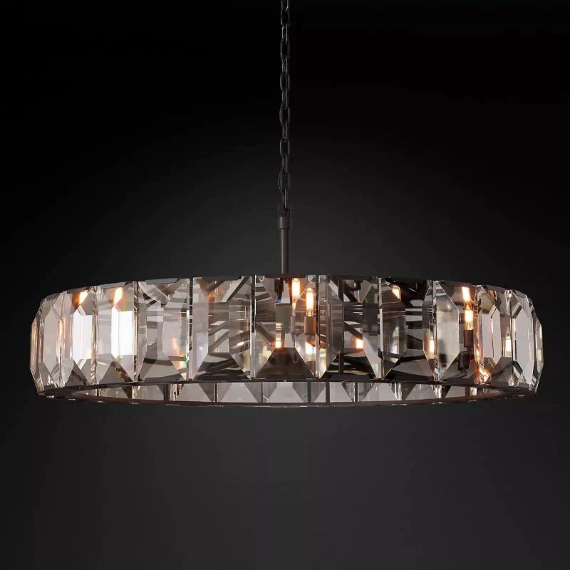 Harlou Crystal Round Living Room Chandelier 60"
