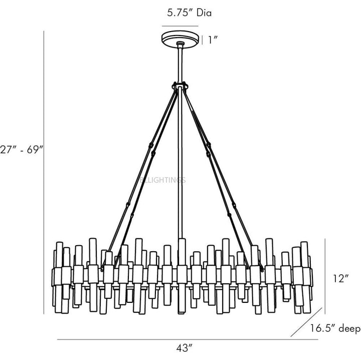 Hasnie Oval Chandelier 43"