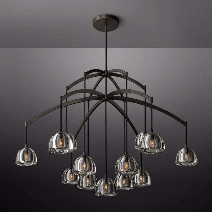 Hemisphere Round Living Room Chandelier 60"